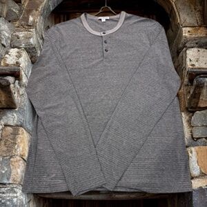 James Perse - Standard - Size 2 - Striped Shirt - Long Sleeve Jersey